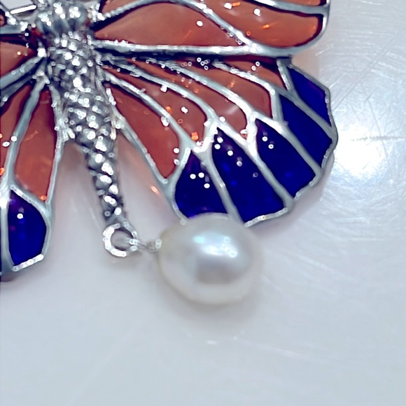 Pearl 14KWG Plated brooch - Picture 2 of 4